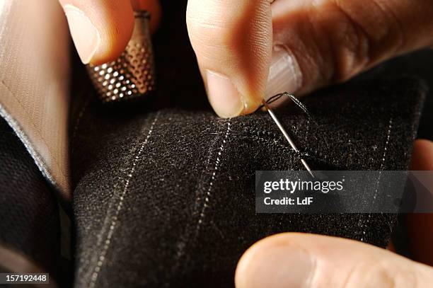 tailor at work - black suit close up stock pictures, royalty-free photos & images