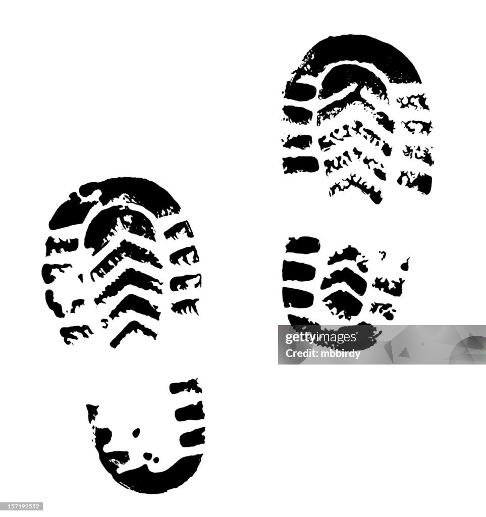 Footprints, isolated on white background