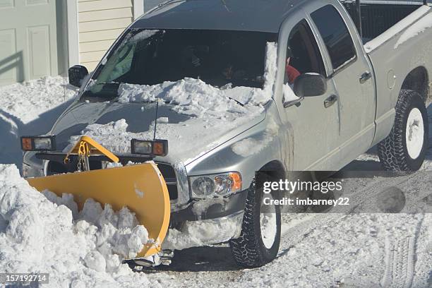 snow plow - plow driveway stock pictures, royalty-free photos & images