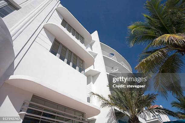 miami beach architecture - art deco home stock pictures, royalty-free photos & images