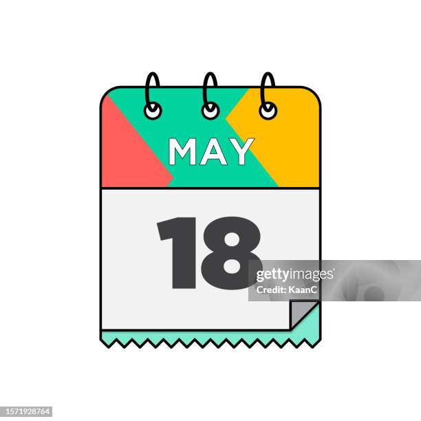 may - daily calendar icon in flat design style stock illustration - 17 may stock illustrations