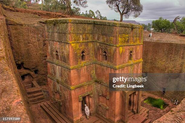 bet giorgis, lalibela ethiopia - ethiopia stockfoto's en -beelden