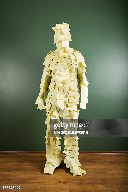 post-it man - adhesive note stock pictures, royalty-free photos & images