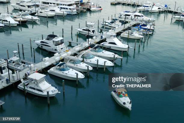 miami marina - jachthafen stock-fotos und bilder