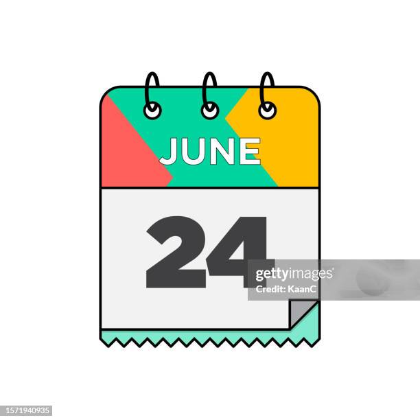 june - daily calendar icon in flat design style stock illustration - 12 23 months stock illustrations