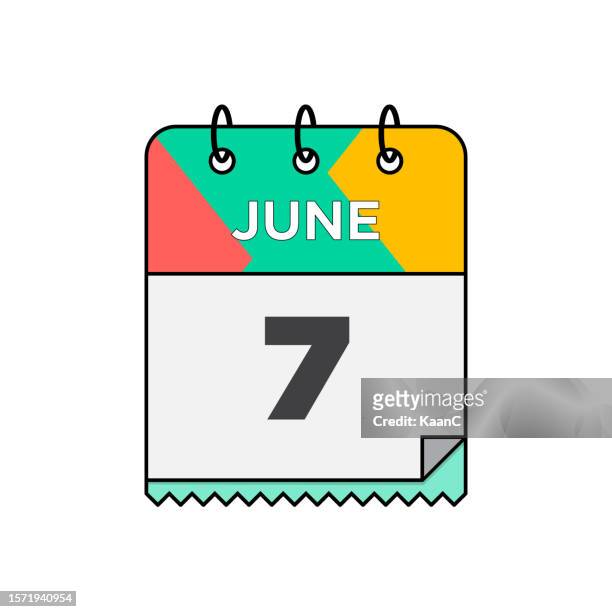 june - daily calendar icon in flat design style stock illustration - 12 17 months stock illustrations