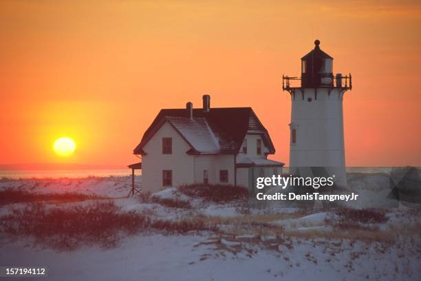 race point lighthouse cape cod - provincetown stock pictures, royalty-free photos & images