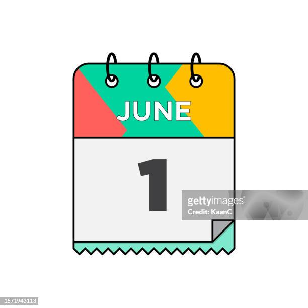 june - daily calendar icon in flat design style stock illustration - 12 17 months stock illustrations