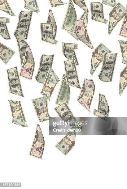 falling dollars - 50 dollar bill stock pictures, royalty-free photos & images