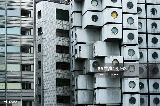 capsule hotel - small apartment building exterior stock pictures, royalty-free photos & images