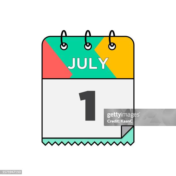 july - daily calendar icon in flat design style stock illustration - 12 17 months 幅插畫檔、美工圖案、卡通及圖標