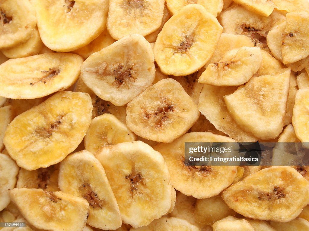 Dehydrated banana snacks