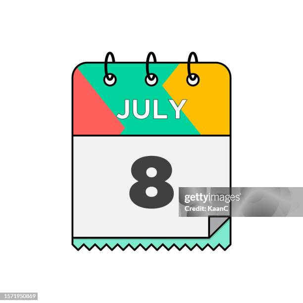 july - daily calendar icon in flat design style stock illustration - 12 23 months stock illustrations