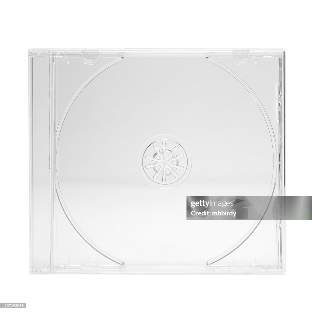 Caja Jewel de CD/DVD (trazado de recorte), aislado sobre fondo blanco