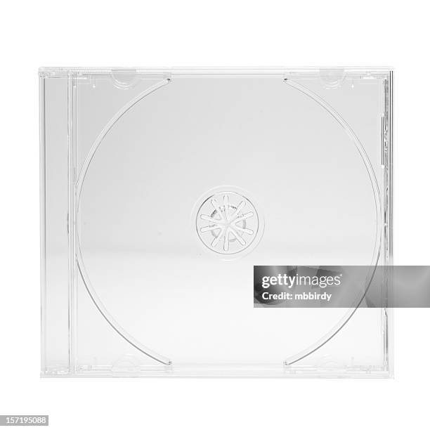 caja jewel de cd/dvd (trazado de recorte), aislado sobre fondo blanco - compact disc fotografías e imágenes de stock