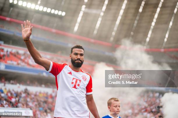 Eric-Maxim Choupo-Moting, player of FC Bayern München during the team presentation of FC Bayern München at Allianz Arena on July 23, 2023 in Munich,...