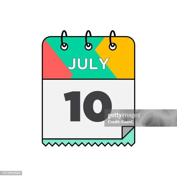 july - daily calendar icon in flat design style stock illustration - 12 23 months stock illustrations