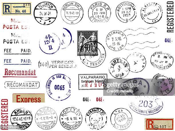 foreign postmarks francobolli & adesivi europa - timbro postale foto e immagini stock