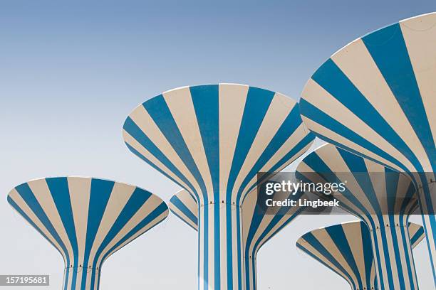 abstract kuwait water tower - kuwait fotografías e imágenes de stock