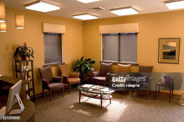 empty waiting room - doctors office no people stock pictures, royalty-free photos & images