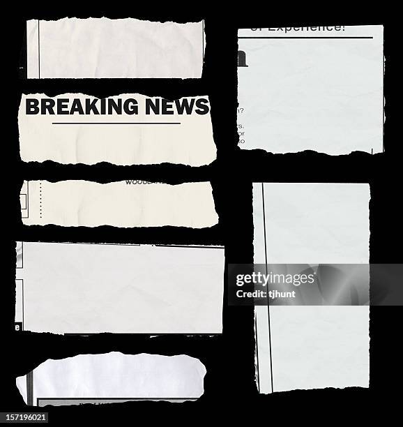 "populated" newspaper tears - on black - spare parts stock pictures, royalty-free photos & images