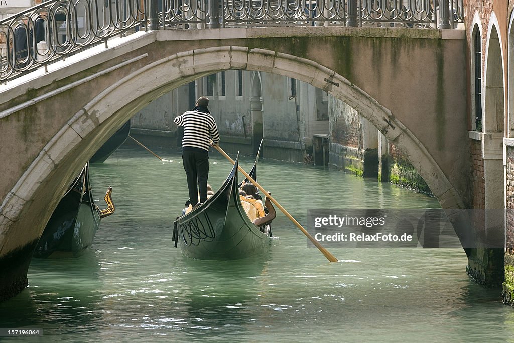 Gondola in Venice under old bridge (XXL)