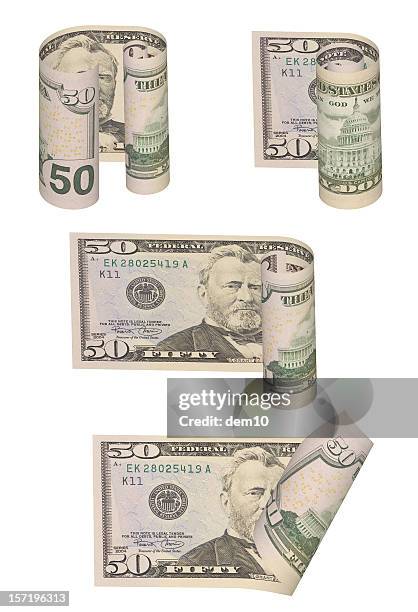 isolated fifty dollar bill - 50 dollar bill stock pictures, royalty-free photos & images