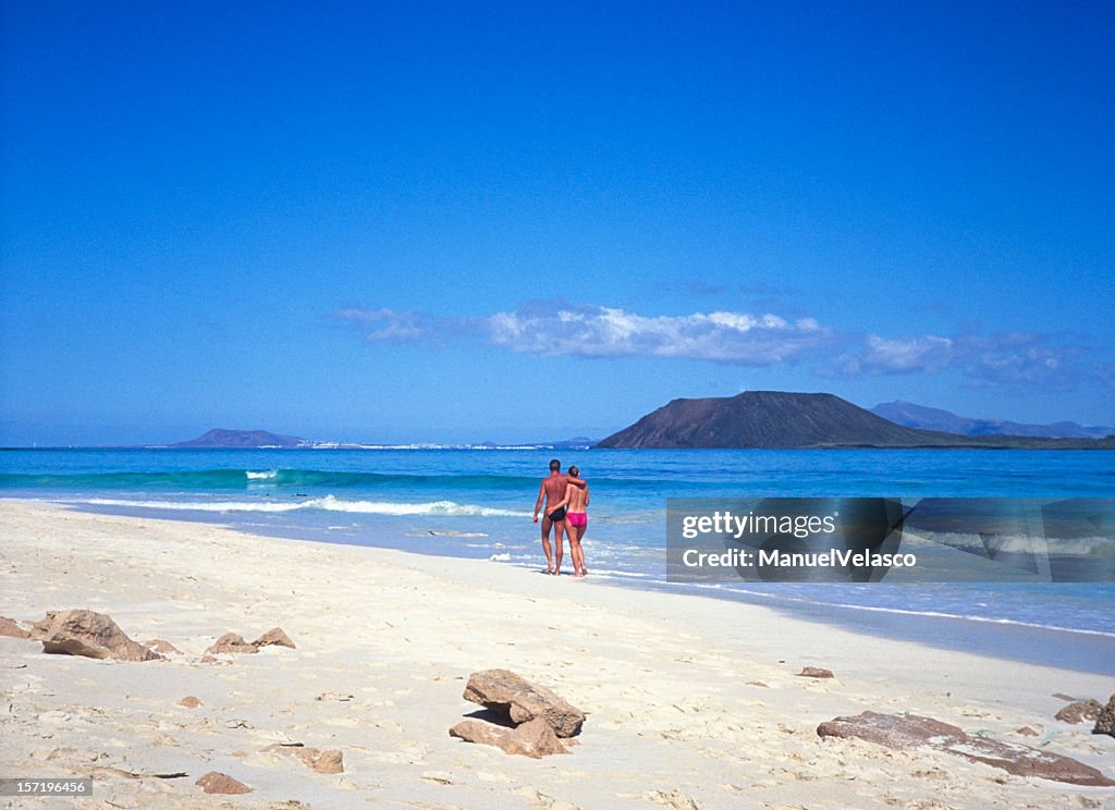 Romantic walk on the sand