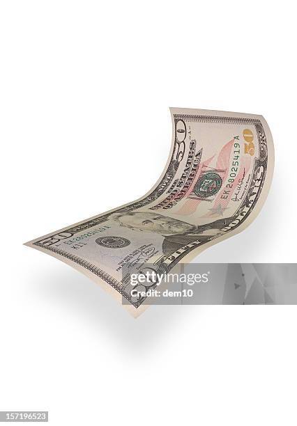 fifty dollars (isolated) - 50 dollar bill stock pictures, royalty-free photos & images