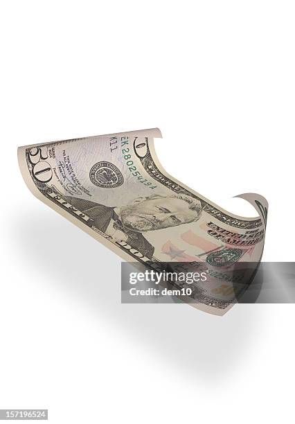 fifty dollars (isolated) - 50 dollar bill stock pictures, royalty-free photos & images