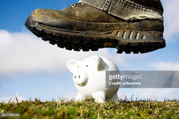 goodbye savings - stamping feet stock pictures, royalty-free photos & images