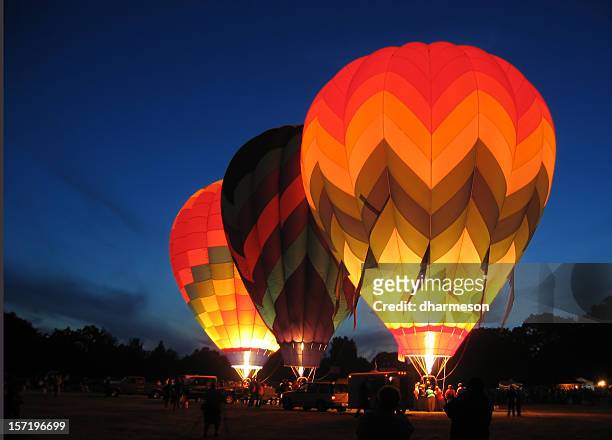 dawn patrol - hot air balloon ride stock-fotos und bilder
