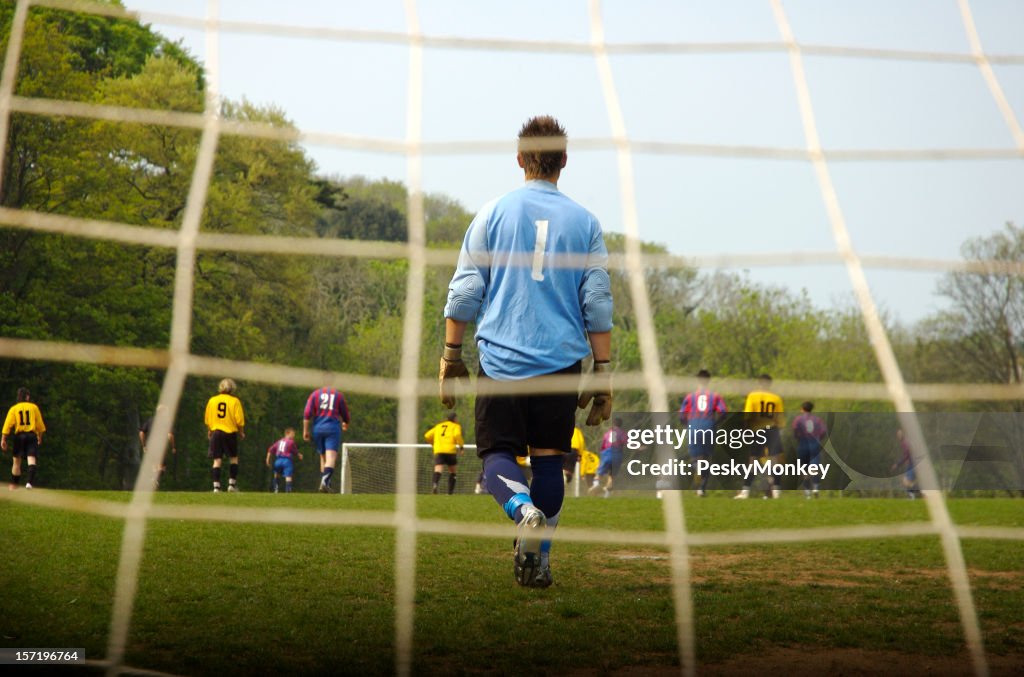 Number One Goalie Guards Soccer Football Goal