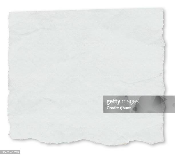 white paper torn on a white background - spare parts stock pictures, royalty-free photos & images