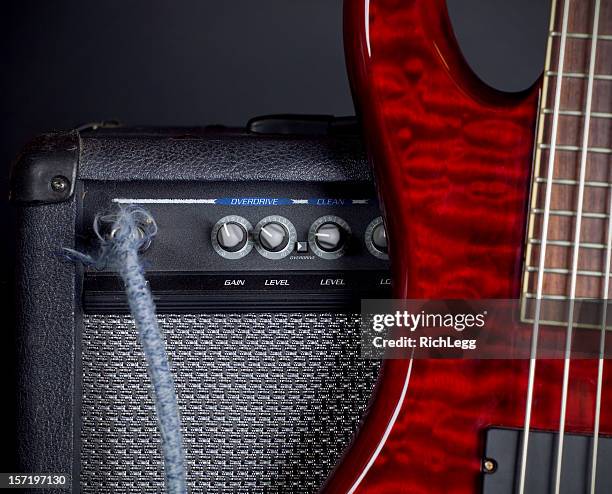 bass guitar and amplifier - early rock & roll stock pictures, royalty-free photos & images