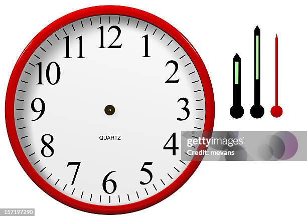 uhr mit separaten hände - stundenzeiger stock-fotos und bilder