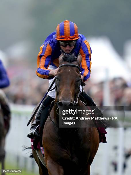 Paddington ridden by jockey Ryan Moore wins the Qatar Sussex Stakes during day two of the Qatar Goodwood Festival at Goodwood Racecourse. Picture...