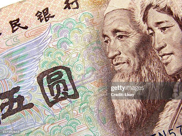 chinese 5 yuan - taiwanese currency stock pictures, royalty-free photos & images