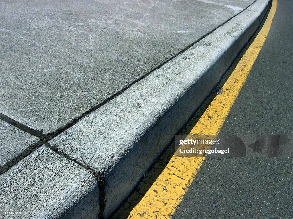 Close up of curb on a street