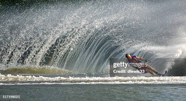 waterskier in action - waterskiing stock pictures, royalty-free photos & images