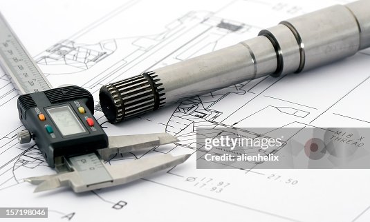 Engineering drawing tools on a layout Engineering drawing tools on a layout