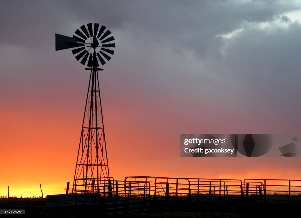 Sunset windmill