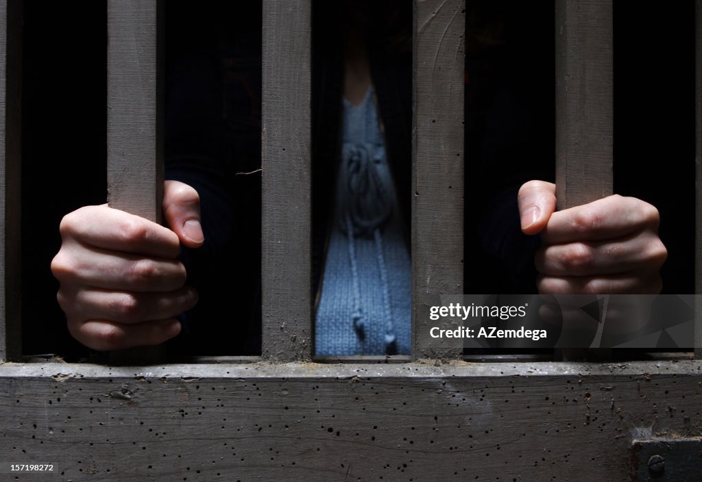 Woman in cage