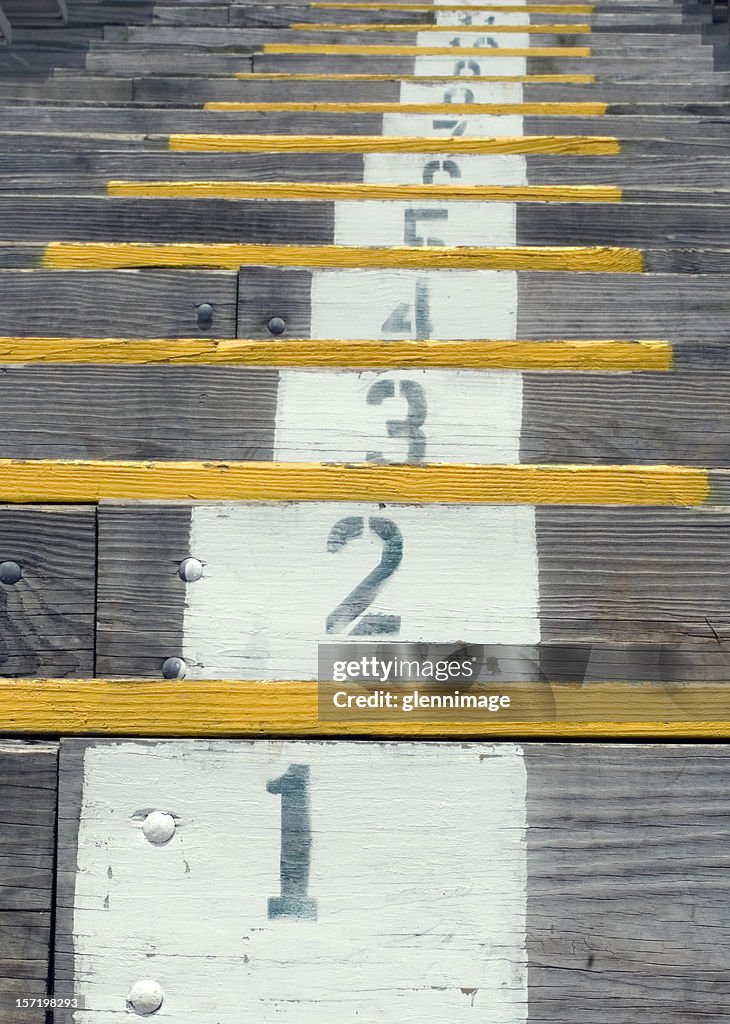 Wooden stadium steps