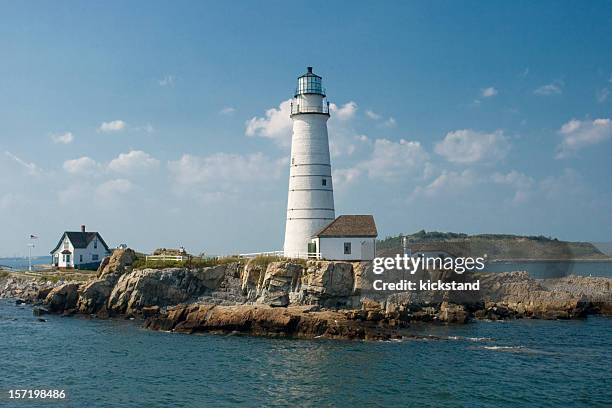 boston light - boston harbour stock pictures, royalty-free photos & images