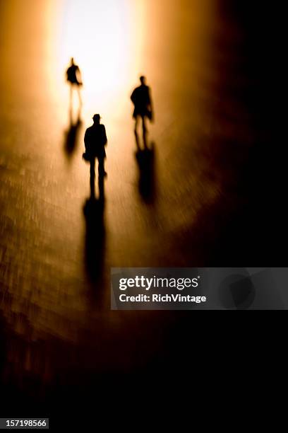 the secret service - three people silhouette stock pictures, royalty-free photos & images