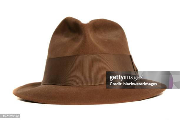 hat request - brown hat stockfoto's en -beelden