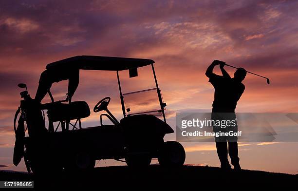golf silhouette - dune buggy stock pictures, royalty-free photos & images