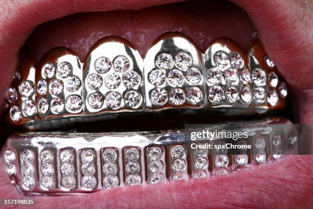 teeth - grill bling - rapper stockfoto's en -beelden