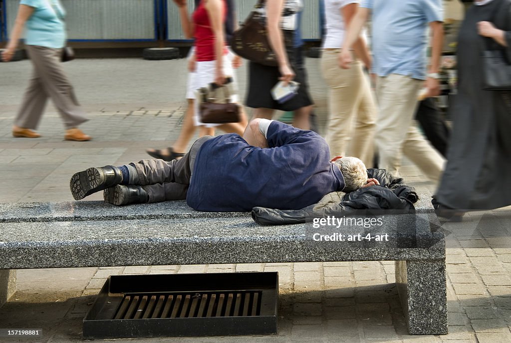 Old homeless man